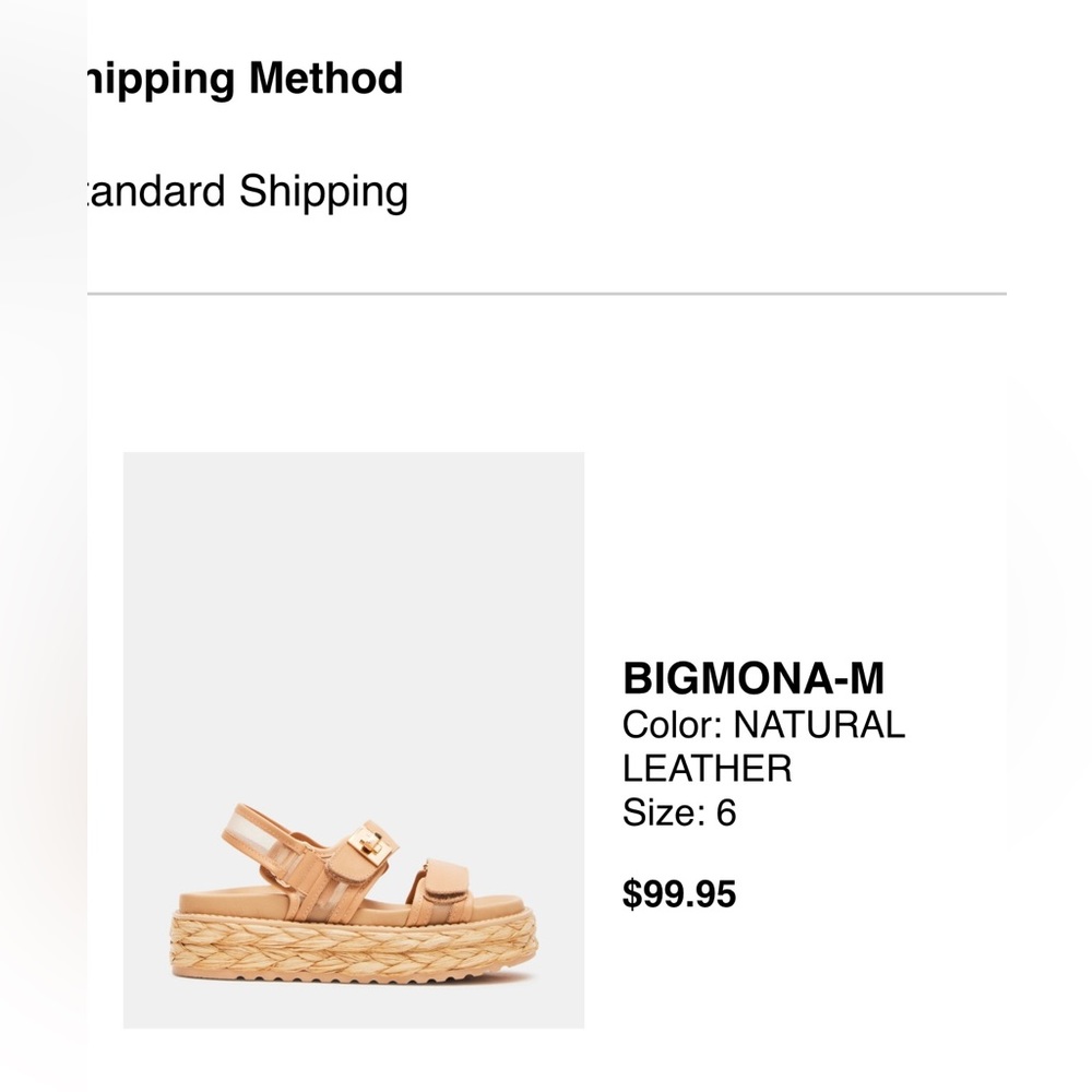 NWB Steve Madden Bigmona Sandal Natural Leather